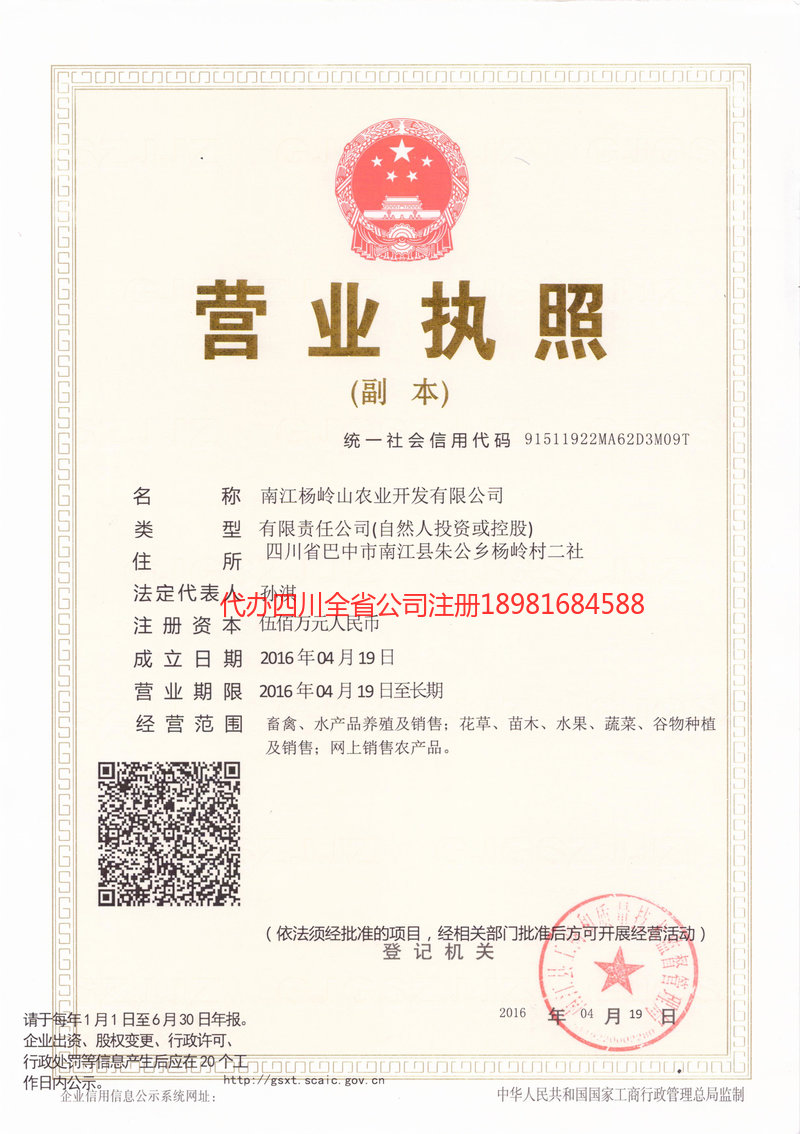 双鸭山双鸭山杨岭山农业开发有限公司